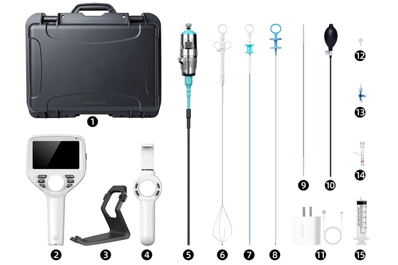 Components of the SA Series Veterinary Endoscopes